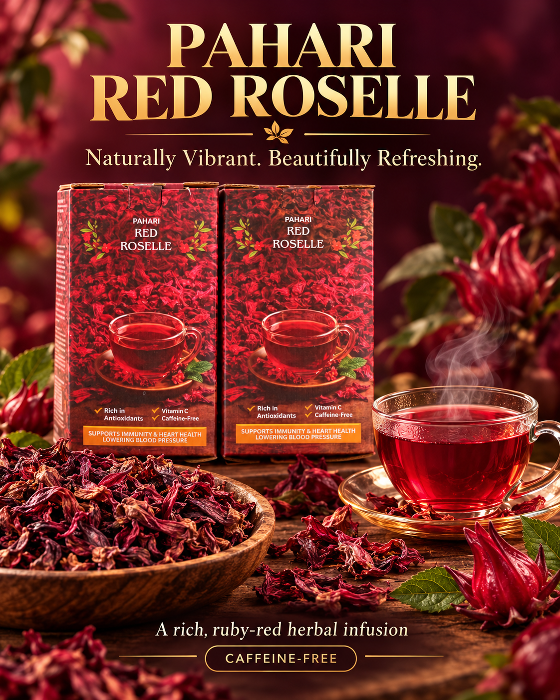 Pahari Red Roselle Net Weight 80gm( পাহাড়ি রোজেলা )